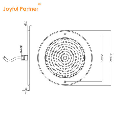 IP68 防水灯 35W ウルトラ スリム H7.5mm 屋外照明 ABS素材 DC 12V 壁掛けプールライト