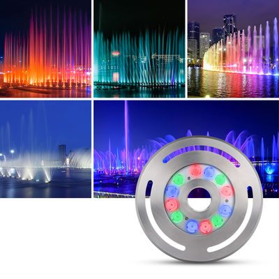 LED 噴水灯 調光可 LED RGB テンパードグラス DC12V24V 12x3W RGB3in1 ガーデン用