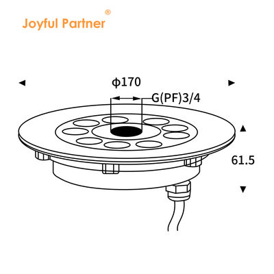 ジョイフル パートナー ステンレス スチール IP68 防水 DC24V 18W RGB DMX 水中 LED 噴水灯