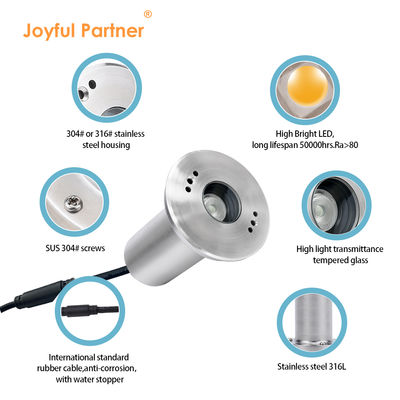 LED水中照明 DMX制御 RGBプレミアム 1W/2W/3W プール用 316ステンレス鋼埋葬