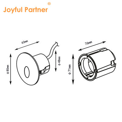 階段ミニLEDスポットライト アルミニウムハウジング SMD LED 埋め込みステップライト 取り付けアクセサリー付き