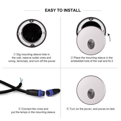 階段ミニLEDスポットライト アルミニウムハウジング SMD LED 埋め込みステップライト 取り付けアクセサリー付き