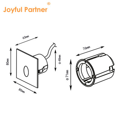 丸いLED階段ライト 1W 2W 鋳型アルミホイジング 壁に設置された屋外廊下