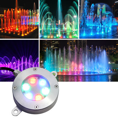 DMX512 コントロール可能なLED噴水灯 DC24V 12W 3000Kステンレスステール IP68 景観水下用
