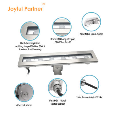 水中リニアライト 6W 12W 18W DC24V 30度 3000K LED 厳格な品質管理