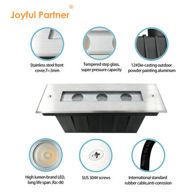 埋葬された水不透地下灯 DC24V 3X1W LED単色CREE/OSRAM LED