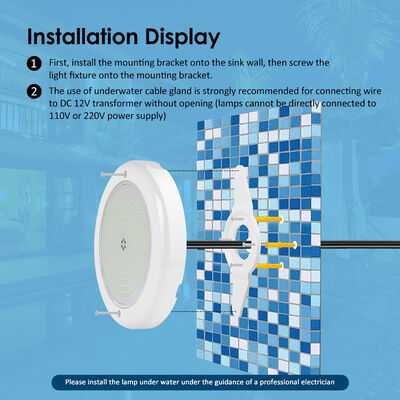 42W 12VAC 潜水池 LEDライト IP68 壁掛け RGB LED プールライト