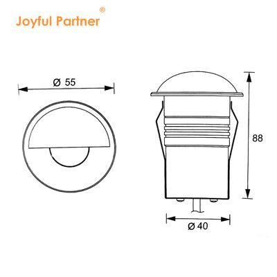 LED 地下灯 半遮光 DC24V DIA55MM 3W 3000K IP67 ガーデン通路用