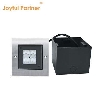 スクウェア・スチール・イングラウンド・アップ・ライト AC100-240V 4*2W LED 316 ステンレス・スチール・トリム 0.5M 電線付き