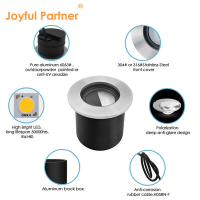 LED 地下灯 深層反光設計 偏光 純アルミ6063# 住宅 4W LED ホットホワイト