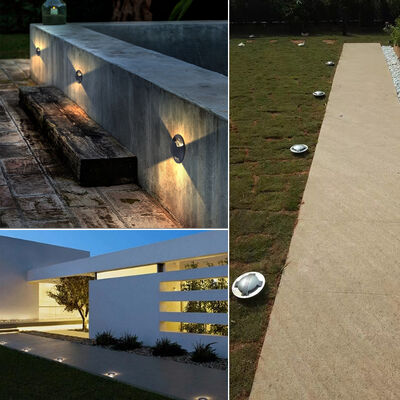 サイドエミティングイングラウンドライトステンレス鋼カバー 10W OSRAM SMD DIA 172MM ABSマウティング袖付き