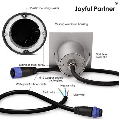 Outdoor Recessed LED Wall Light 3W 3000K White Aluminum for Garden & Patio