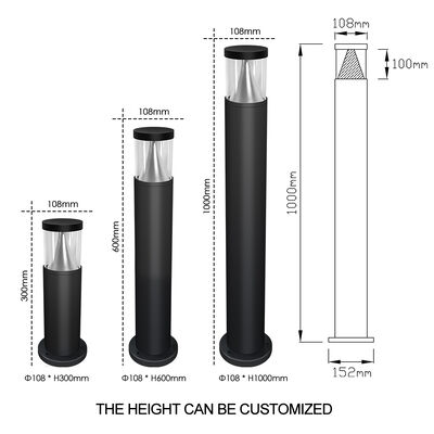 LED芝生ライト AC220V DC24V Bridgelux LED 3000K DIA108MM プレミアムパウダーコーティングアルミニウム 屋外用