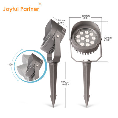 LED ガーデンスポットライト 12W 24W 36W 内蔵 DMX512 ドライバー DC24V RGB3in1 ブラック アルミランプ ボディ アルミ 樹木照明用