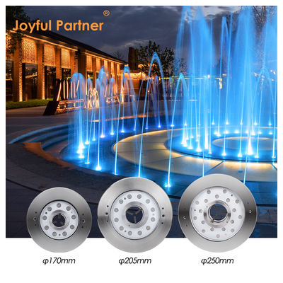 Led Water Jet Fountain Lights Outdoor IP68 Waterproof Stainless Steel Rgb Dmx Round Ring Underwater Pump for Fountains