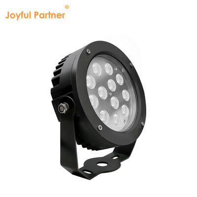 LEDガーデンスポットライト 36W 内蔵DMX512ドライバー DC24V RGB3in1 ブラック アウトドア粉体塗装ハウジング 直径160MM